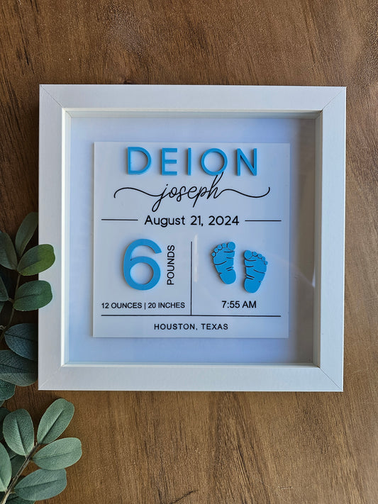 Baby Announcement Shadowbox